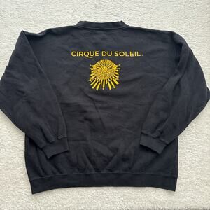 Vintage Cirque Du Soleil Crewneck Sweatshirt Size XL Oversized Black 2-Sided